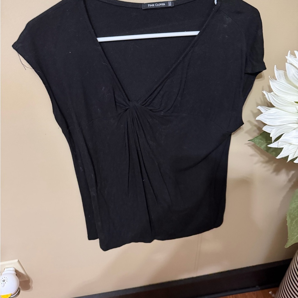 Pink Clover Women's Elegant Black Blouse